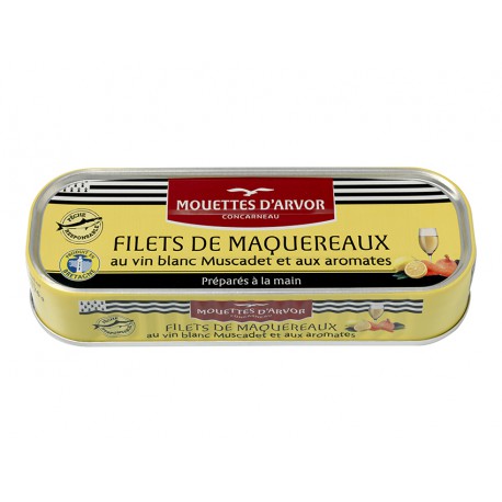 Filets de maquereaux marinés au vin blanc et aux aromates